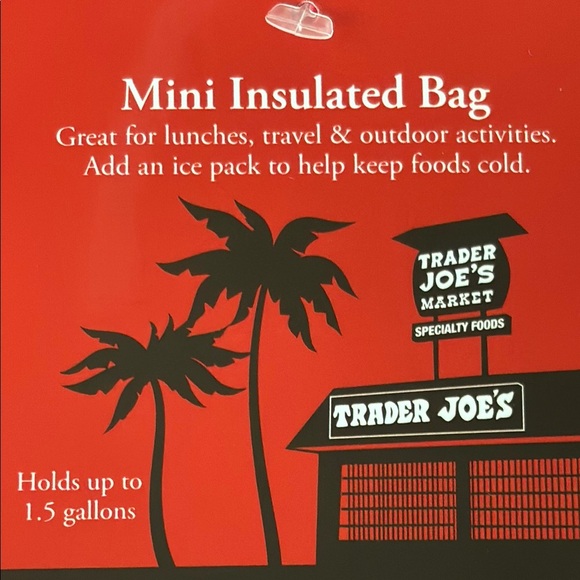 NWT Trader Joe's Red Insulated Lunch Bag - Picture 3 of 8